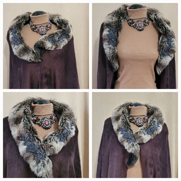 Faux Fur Poncho / cape - Picture 1 of 4